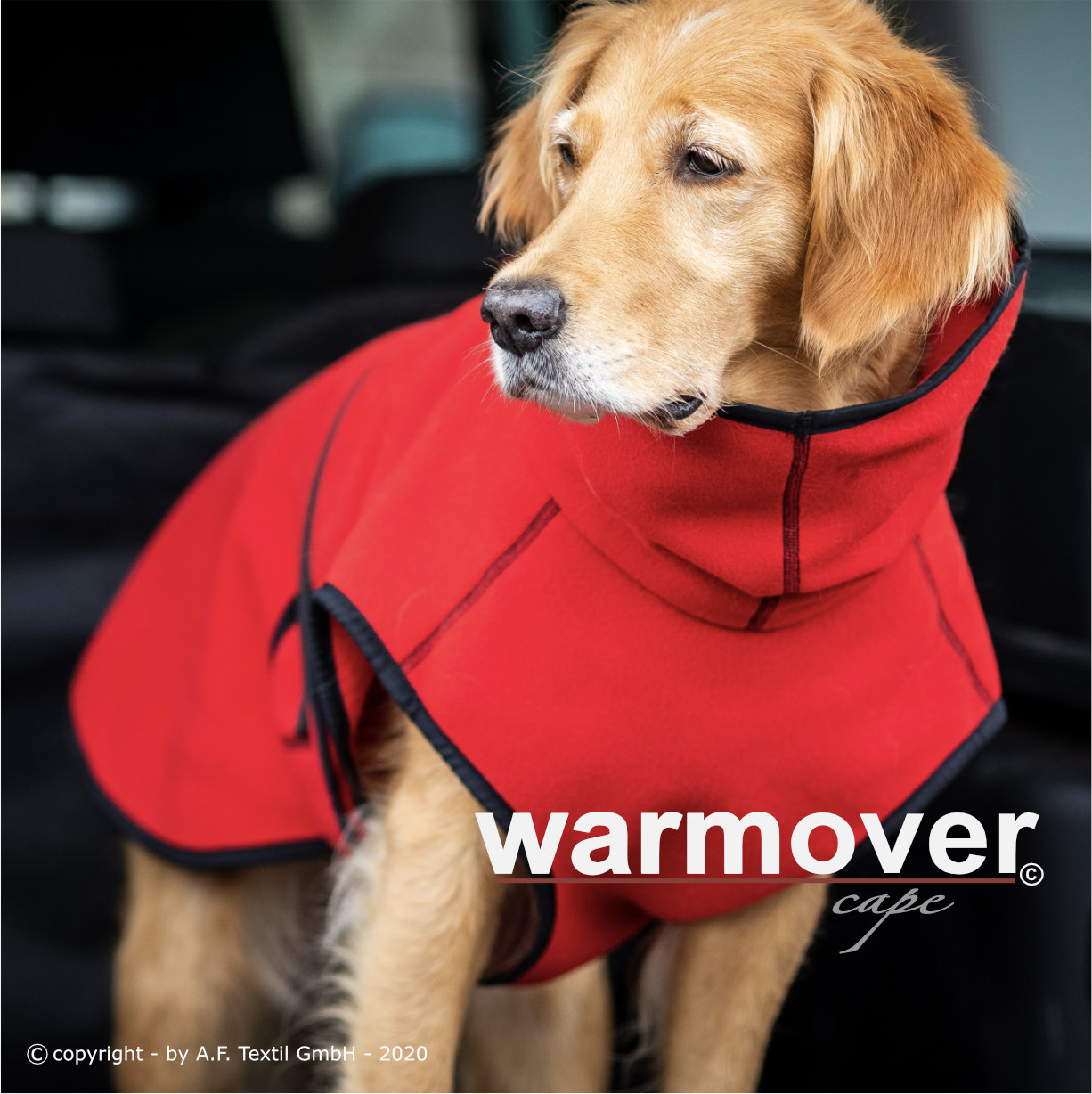 Warmover Fleece Cape - red fire